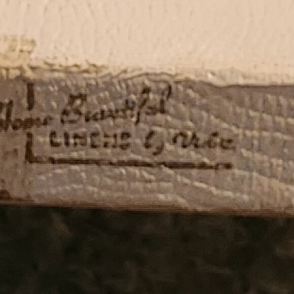 White Linen Damask Tablecloth 52x54 in Original Box Vintage 1972 AS IS - Picture 10 of 10